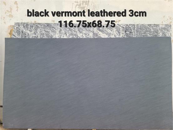 Black Vermont Leather 3cm